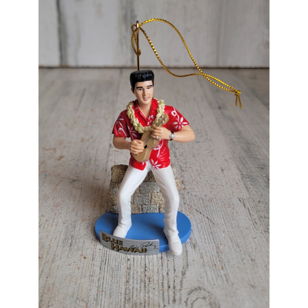 Elvis Presley vintage Hawaiian shirt ukulele ornament Xmas musician